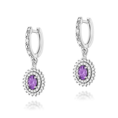 Boucles d’oreilles K0303 Améthyste 2 x 0,40ct Or blanc