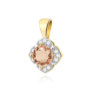 Zawieszka Z0571 Morganit 0,40ct żółte złoto