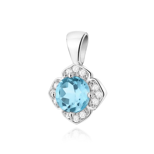 Pendentif Z0571 Topaze  Swiss 0,50ct Or blanc