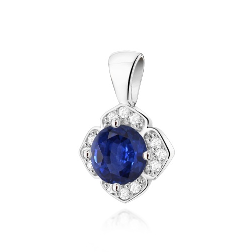 Pendentif Z0571 Saphir 0,50ct biale złoto