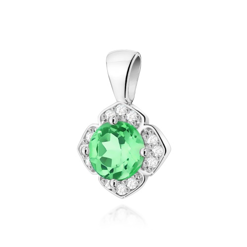 Pendentif Z0571 Émeraude 0,50ct Or blanc