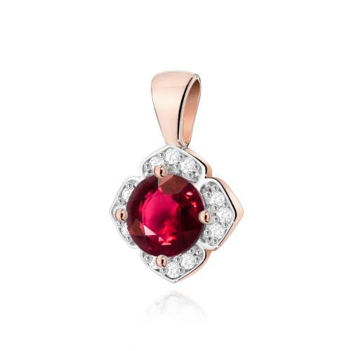 Pendentif Z0571 Rubis 0,60ct Or rose