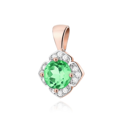 Pendentif Z0571 Émeraude 0,50ct Or rose