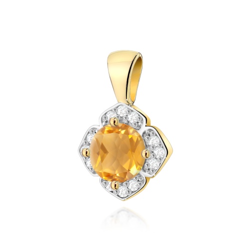 Pendentif Z0571 Citrine 0,50ct Or jaune