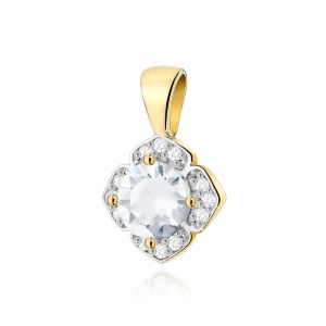 Zawieszka Z0571 Biały Szafir 0,60ct żółte złoto