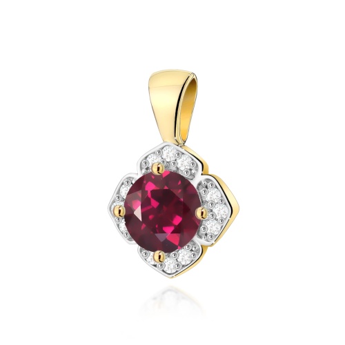 Pendentif Z0571 Rhodolite 0,60ct Or jaune