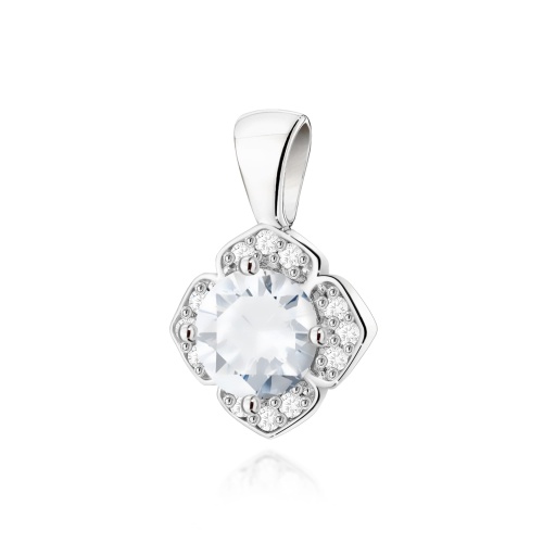 Pendentif Z0571 Saphir blanc 0,60ct Or blanc