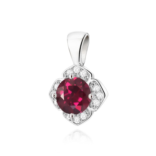 Pendentif Z0571 Rhodolite 0,60ct Or blanc