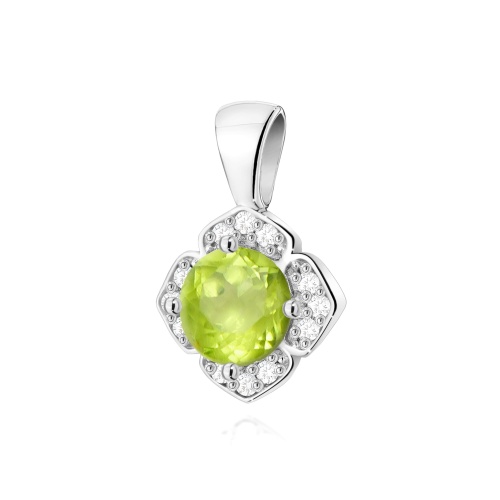 Pendentif Z0571 Péridot 0,60ct Or blanc