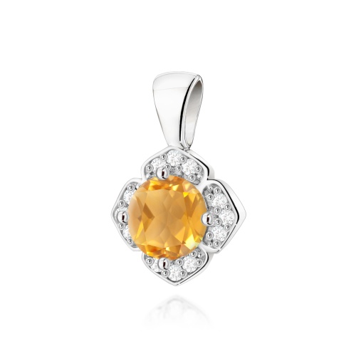 Pendentif Z0571 Citrine 0,50ct Or blanc