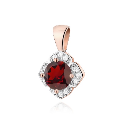 Pendentif Z0571 Grenat 0,60ct Or rose