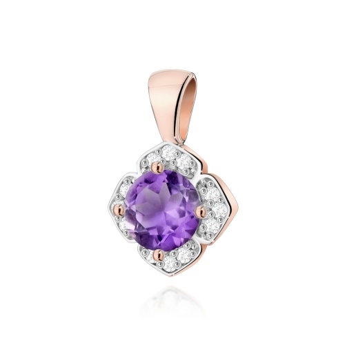 Pendentif Z0571 Améthyste 0,50ct Or rose