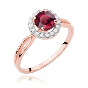 Pierścionek W0538 Rubin 1,20ct różowe złoto
