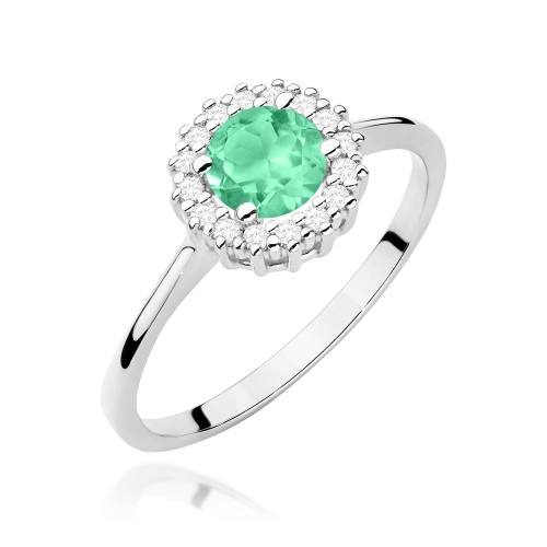 Ring W0572 Smaragd 0,50ct Weißgold