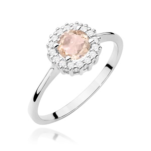Pierścionek W0572 Morganit 0,40ct białe złoto