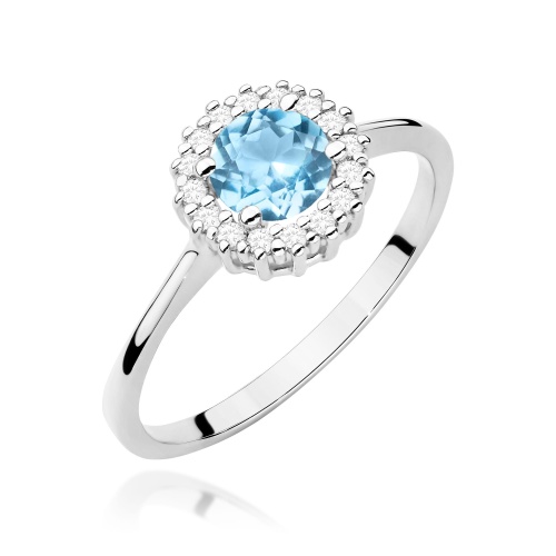 Gyűrű W0572 Topáz Swiss 0,50ct Fehér arany