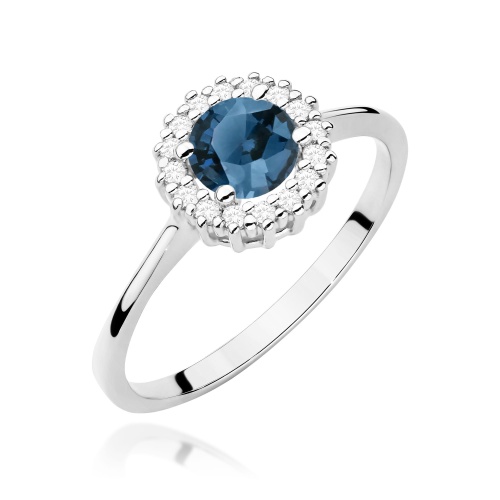 Gyűrű W0572 Topáz London Blue 0,50ct Fehér arany