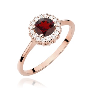 Pierścionek W0572 Granat 0,60ct różowe złoto