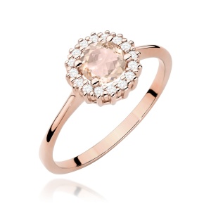 Pierścionek W0572 Morganit 0,40ct różowe złoto