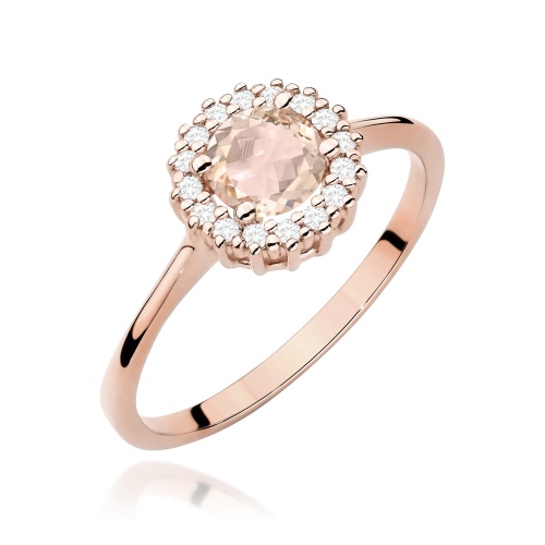 Pierścionek W0572 Morganit 0,40ct różowe złoto