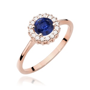 Pierścionek W0572 Szafir 0,50ct różowe złoto