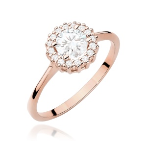Pierścionek W0572 Biały Szafir 0,60ct różowe złoto