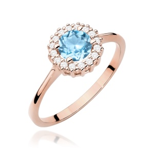 Pierścionek W0572 Topaz Swiss 0,50ct różowe złoto