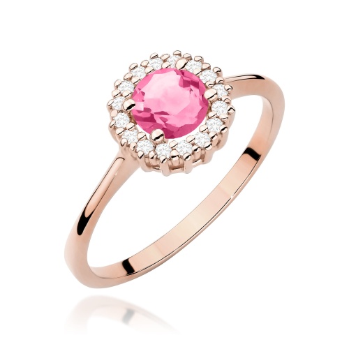 Prsteň W0572 Topás Ružový 0,60ct ružové zlato