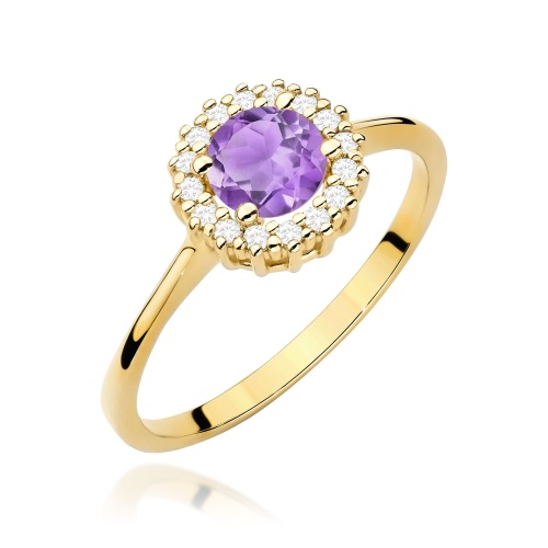 Pierścionek W0572 Ametyst 0,50ct żółte złoto