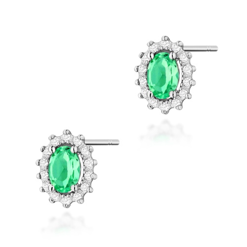 Boucles d’oreilles K0514 Émeraude 2 x 0,40ct Or blanc