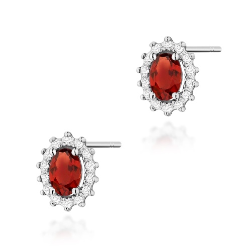 Boucles d’oreilles K0514 Grenat 2 x 0,50ct Or blanc