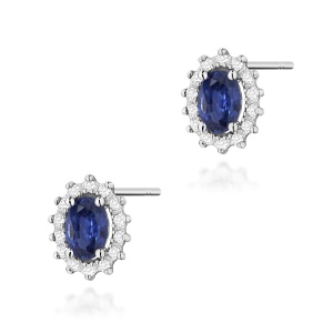Kolczyki K0514 Szafir 2 x 0,70ct białe złoto