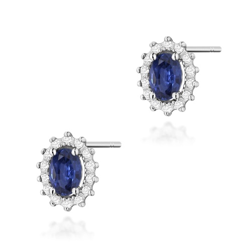 Boucles d’oreilles K0514 Saphir 2 x 0,70ct Or blanc