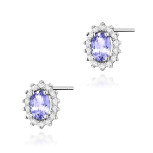 Kolczyki K0514 Tanzanit 2 x 0,40ct białe złoto