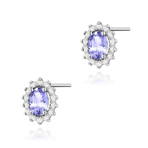 Boucles d’oreilles K0514 Tanzanite 2 x 0,40ct Or blanc
