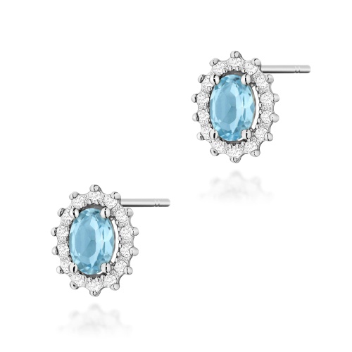 Boucles d’oreilles K0514 Topaze  Swiss 2 x 0,50ct Or blanc