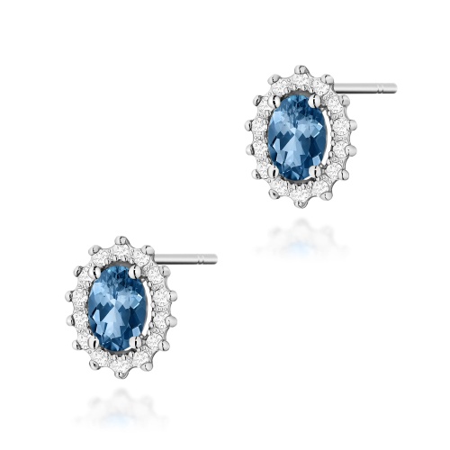 Boucles d’oreilles K0514 Topaze London Blue 2 x 0,50ct Or blanc