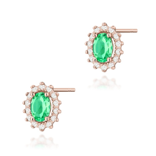 Kolczyki K0514 Szmaragd 2 x 0,40ct różowe złoto