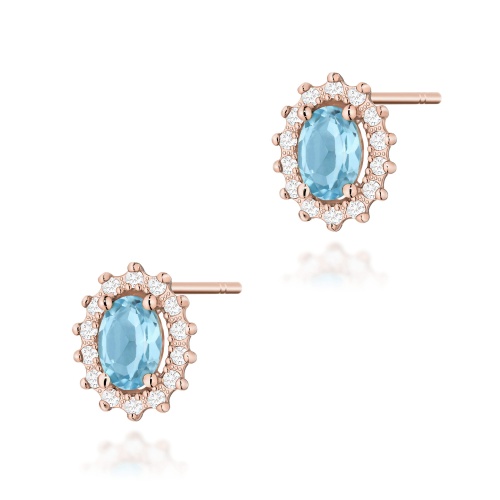 Kolczyki K0514 Topaz Swiss 2 x 0,50ct różowe złoto