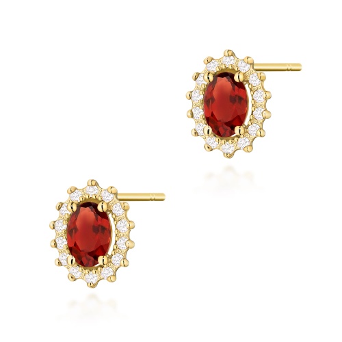 Boucles d’oreilles K0514 Grenat 2 x 0,50ct Or jaune