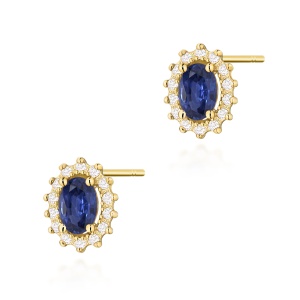 Kolczyki K0514 Szafir 2 x 0,70ct żółte złoto