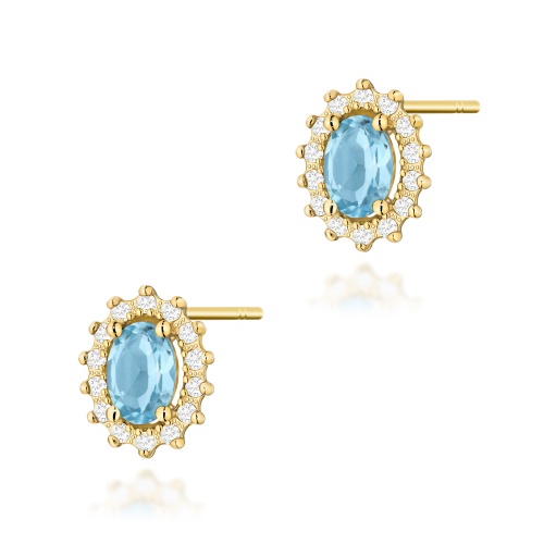 Boucles d’oreilles K0514 Topaze  Swiss 2 x 0,50ct Or jaune