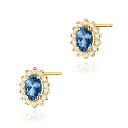 Boucles d’oreilles K0514 Topaze London Blue 2 x 0,50ct Or jaune