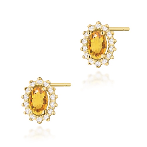 Boucles d’oreilles K0514 Citrine 2 x 0,60ct Or jaune
