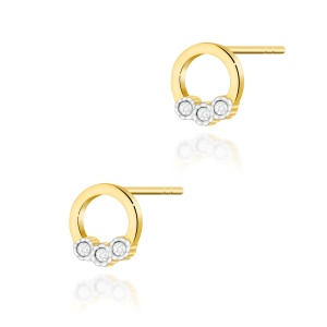Kolczyki K0072 z diamentami żółte złoto