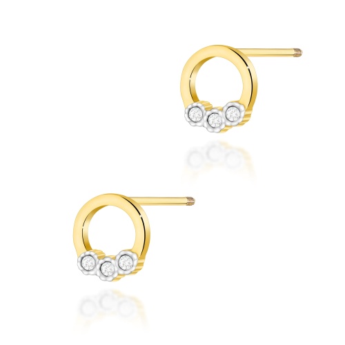Boucles d’oreilles K0072 avec diamants Or jaune Clou vissé