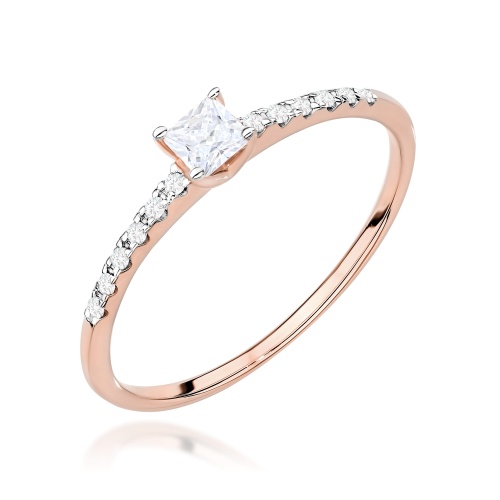 Bague W0588 Diamant 0,15ct Or rose