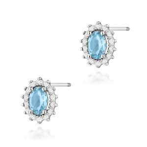 Kolczyki K0514 Topaz Swiss 2 x 0,50ct białe złoto sztyft zakręcany
