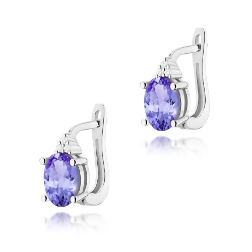 Boucles d’oreilles K0308 Tanzanite 2 x 0,70ct Or blanc