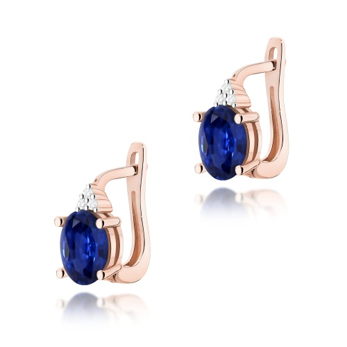 Boucles d’oreilles K0308 Saphir 2 x 0,90ct Or rose